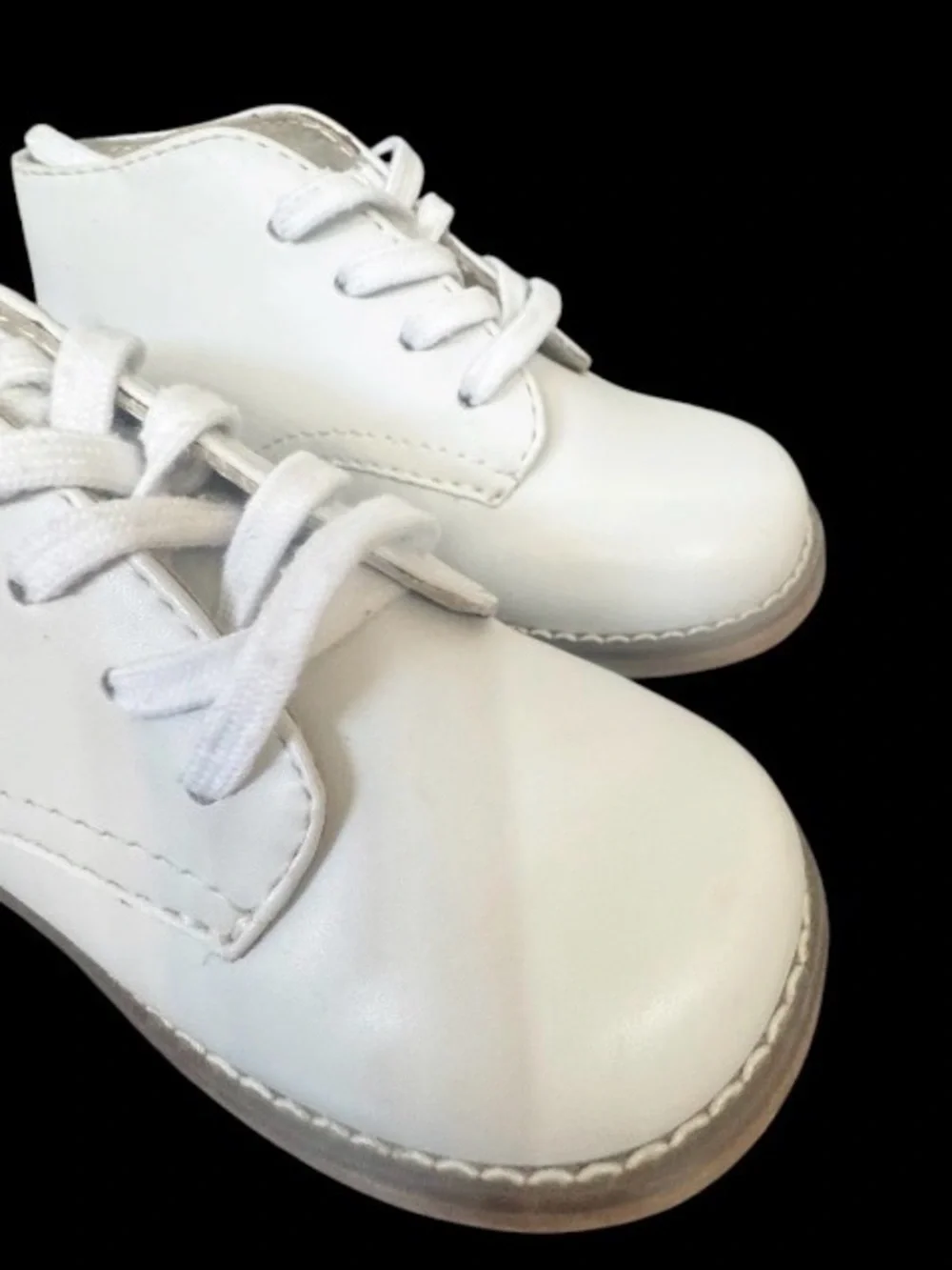 FOOTMATES TODD white leather walkers hi top dress shoes baby boys GIRL’s  size 6